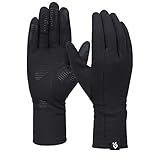 Bequemer Laden Damen Winter Warme Touchscreen Handschuhe Winddichte Leichte Rutschfeste Handschuhe, Schwarz, L
