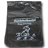 2000 Stück Hundekotbeutel 21x32+3,5 cm - zu 100 Stück geblockt - Der Umwelt zuliebe aus 100% Recycling Material! (black)