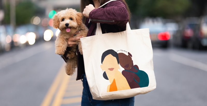 Einkaufstour mit dem Hund